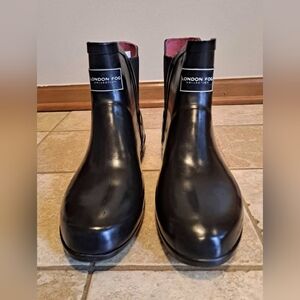 London Fog Women’s Shiney Piccadilly Rubber Rain Boots size 10